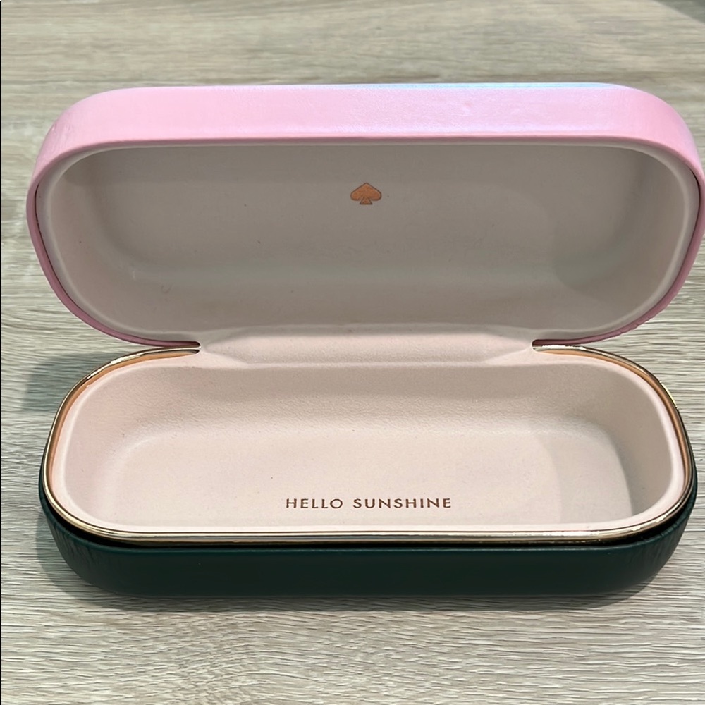 Kate Spade Pink and Dark Green Sunglasses Case ONLY See pics for condition 1-233 - Picture 6 of 12